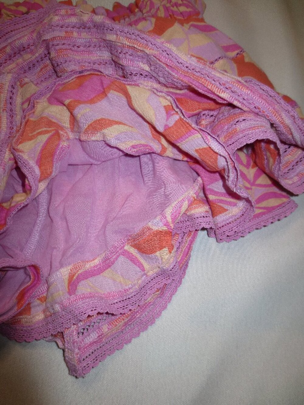 AERIE womens SHORTS pink SKORT orange ROCK & RUFFLE skirt ELASTIC SIZE M - Picture 5 of 8